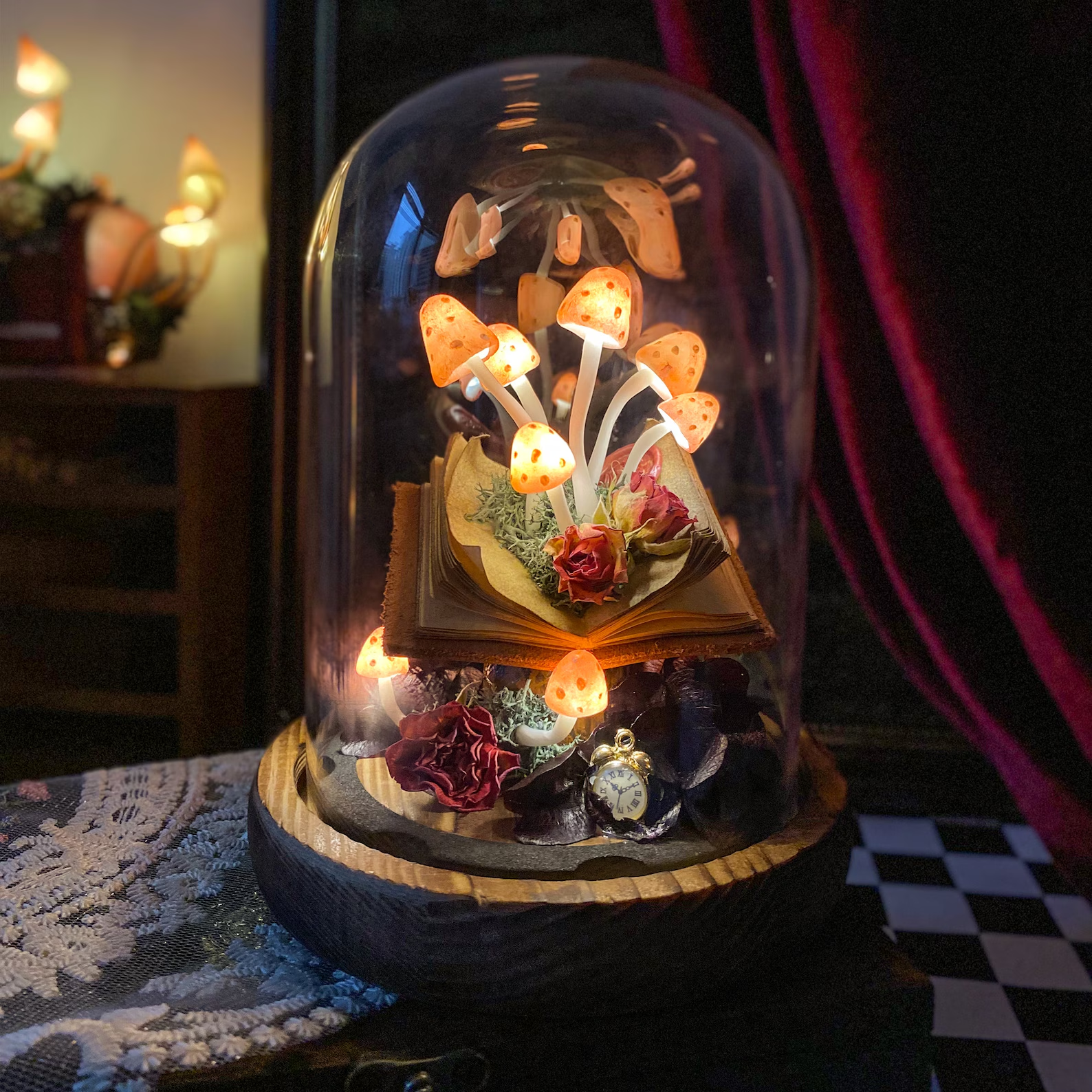 Vintage Mushroom Lamp Creative Gift Glowing Night Lamp Magical Ambiance Art Room Decor Unique Handmade Night Light Birthday Christmas Gifts